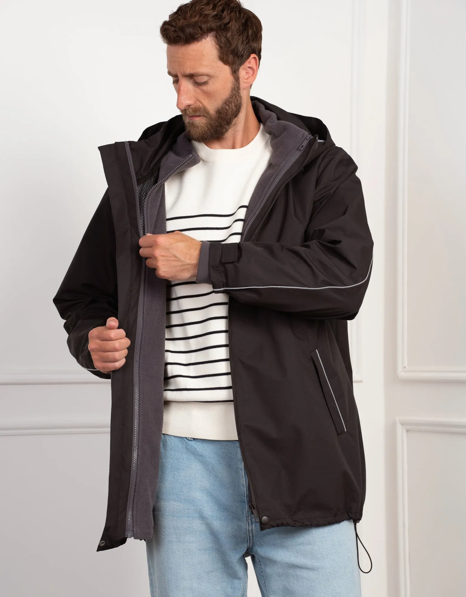 6-in-1 Men’s Waterproof Coat with Baby Pouch