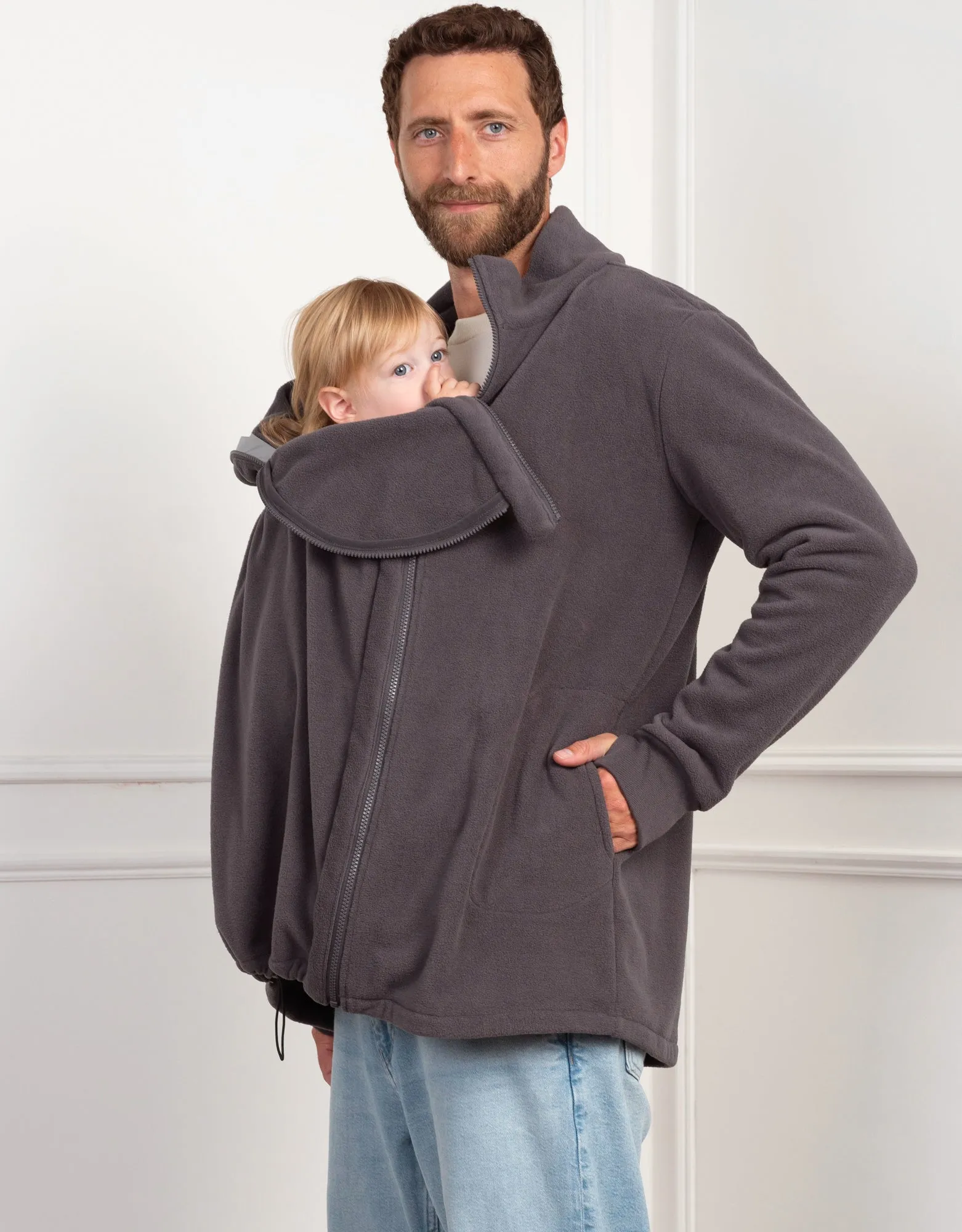 6-in-1 Men’s Waterproof Coat with Baby Pouch
