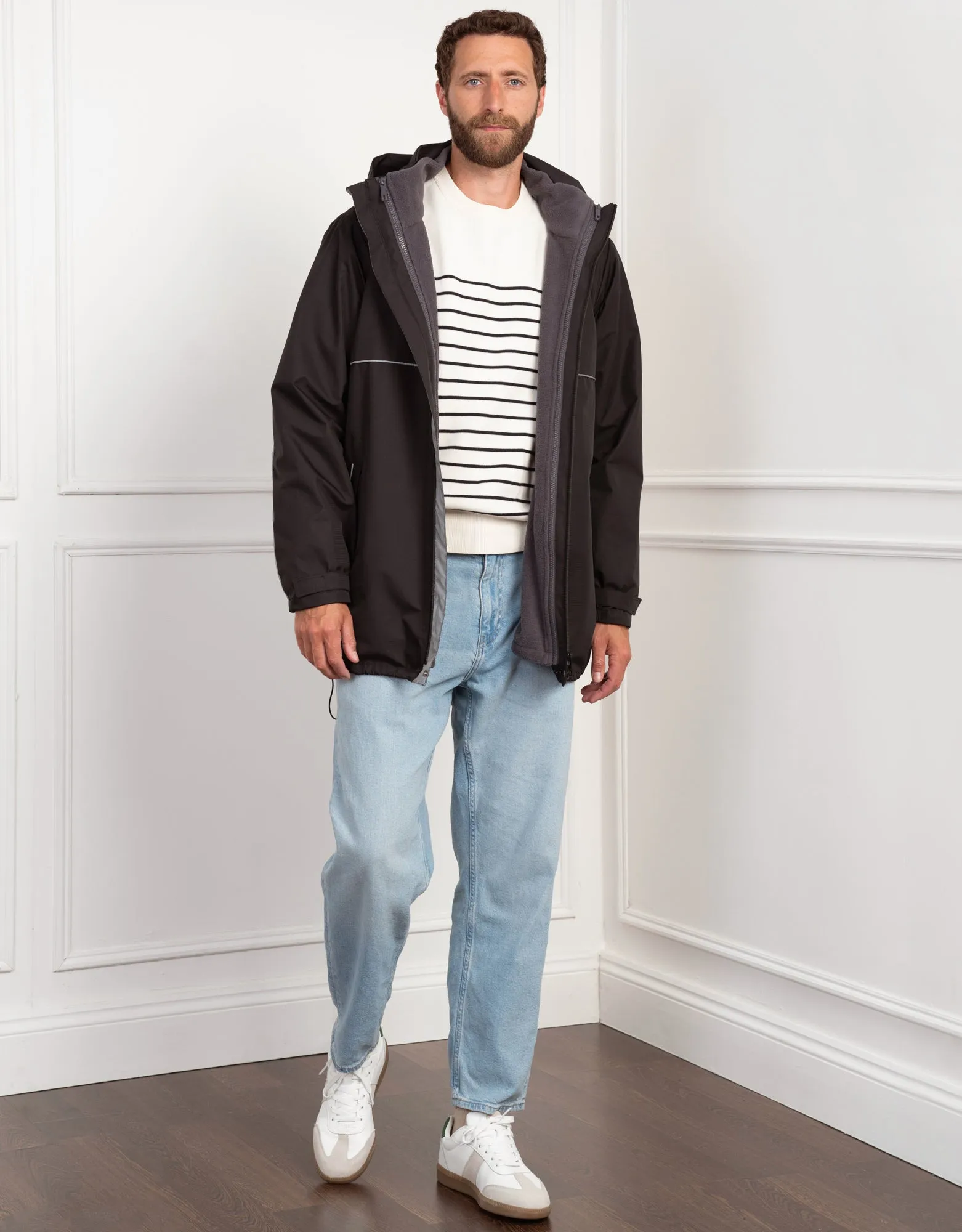 6-in-1 Men’s Waterproof Coat with Baby Pouch