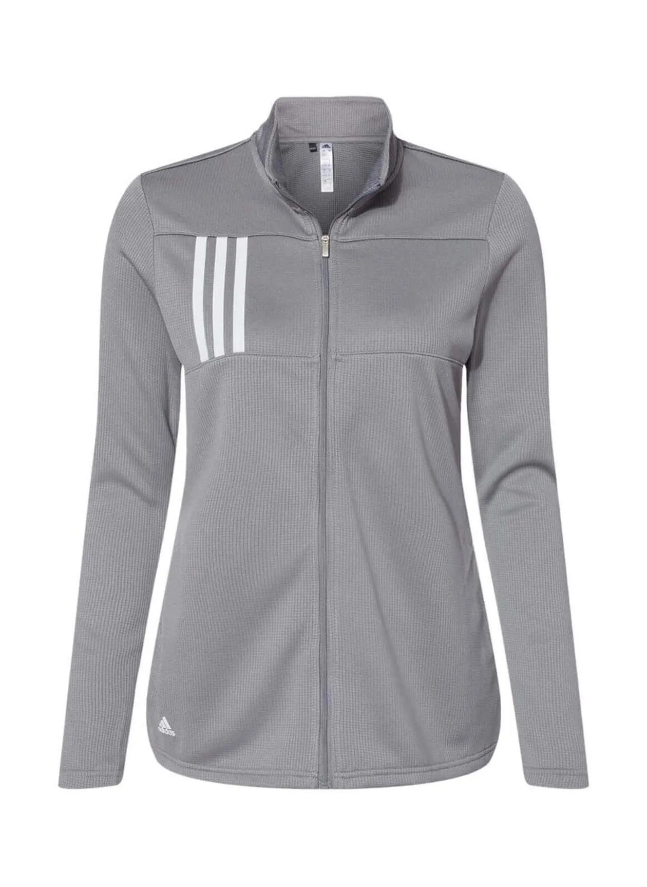 Adidas Adidas  3-Stripes Double Knit Full-Zip Sweatshirt Grey Three / White Women&#x27;s A483