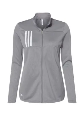 Adidas Adidas  3-Stripes Double Knit Full-Zip Sweatshirt Grey Three / White Women&#x27;s A483