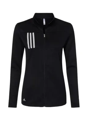 Adidas Black / Grey Two Women&#x27;s Adidas  3-Stripes Double Knit Full-Zip Sweatshirt A483
