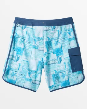 Aqua Stamp 19" Boardshorts