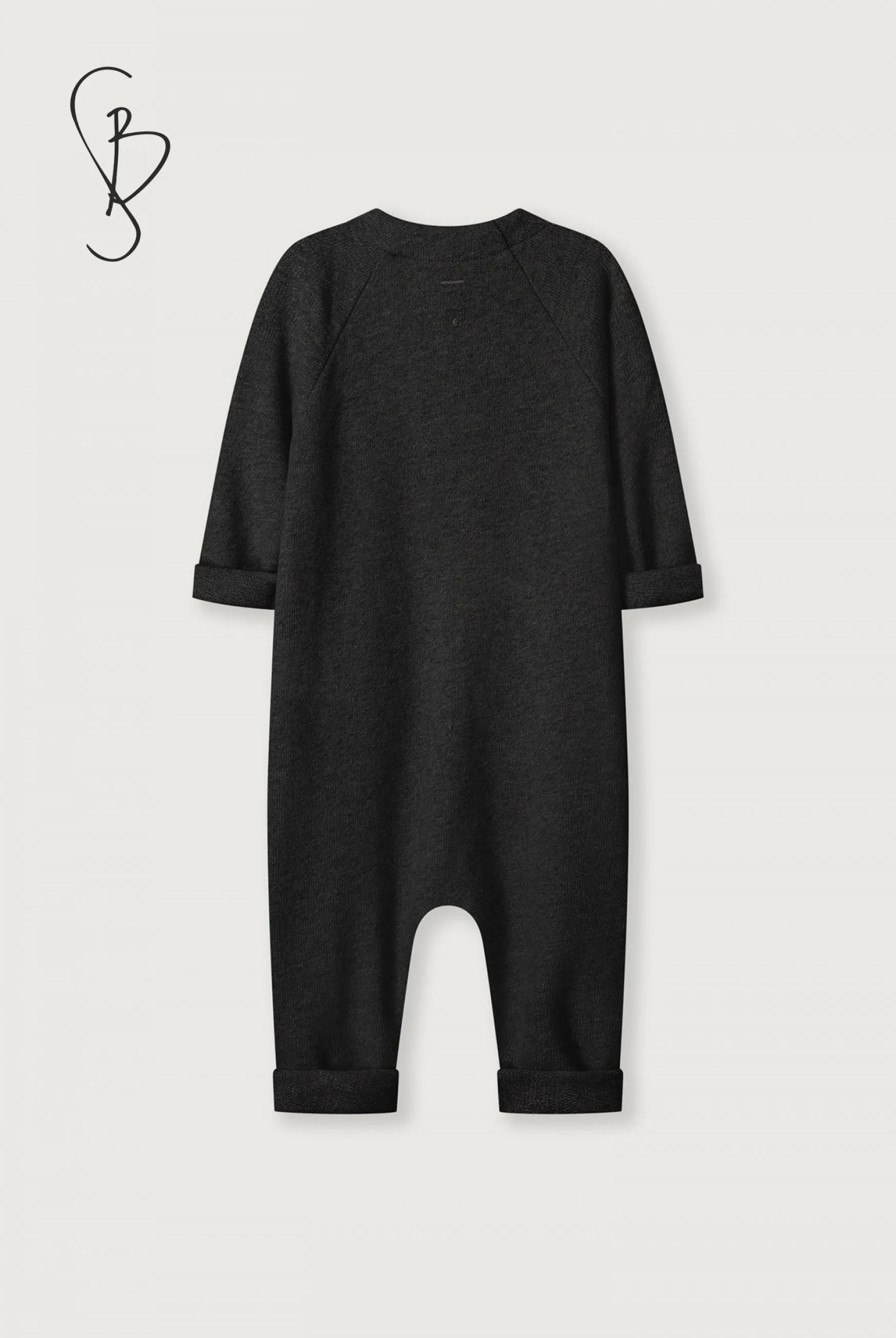 Baby Knitted Jersey Suit | Nearly Black Melange