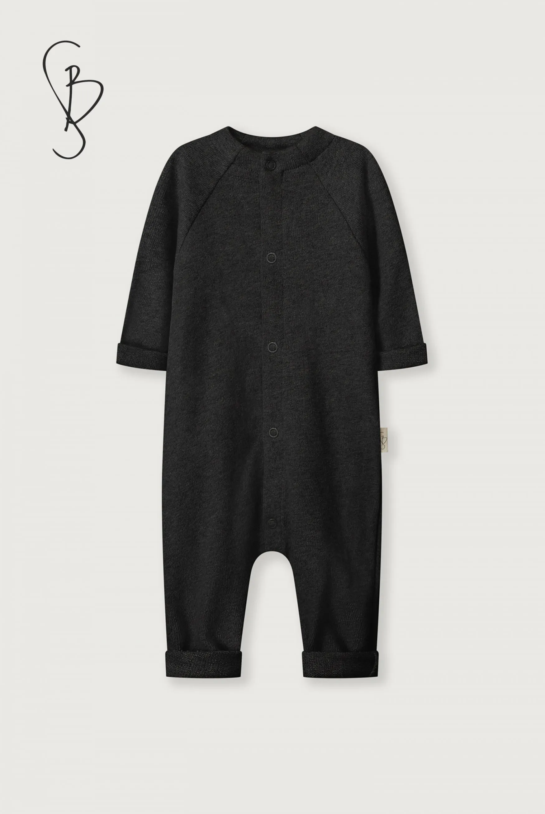 Baby Knitted Jersey Suit | Nearly Black Melange