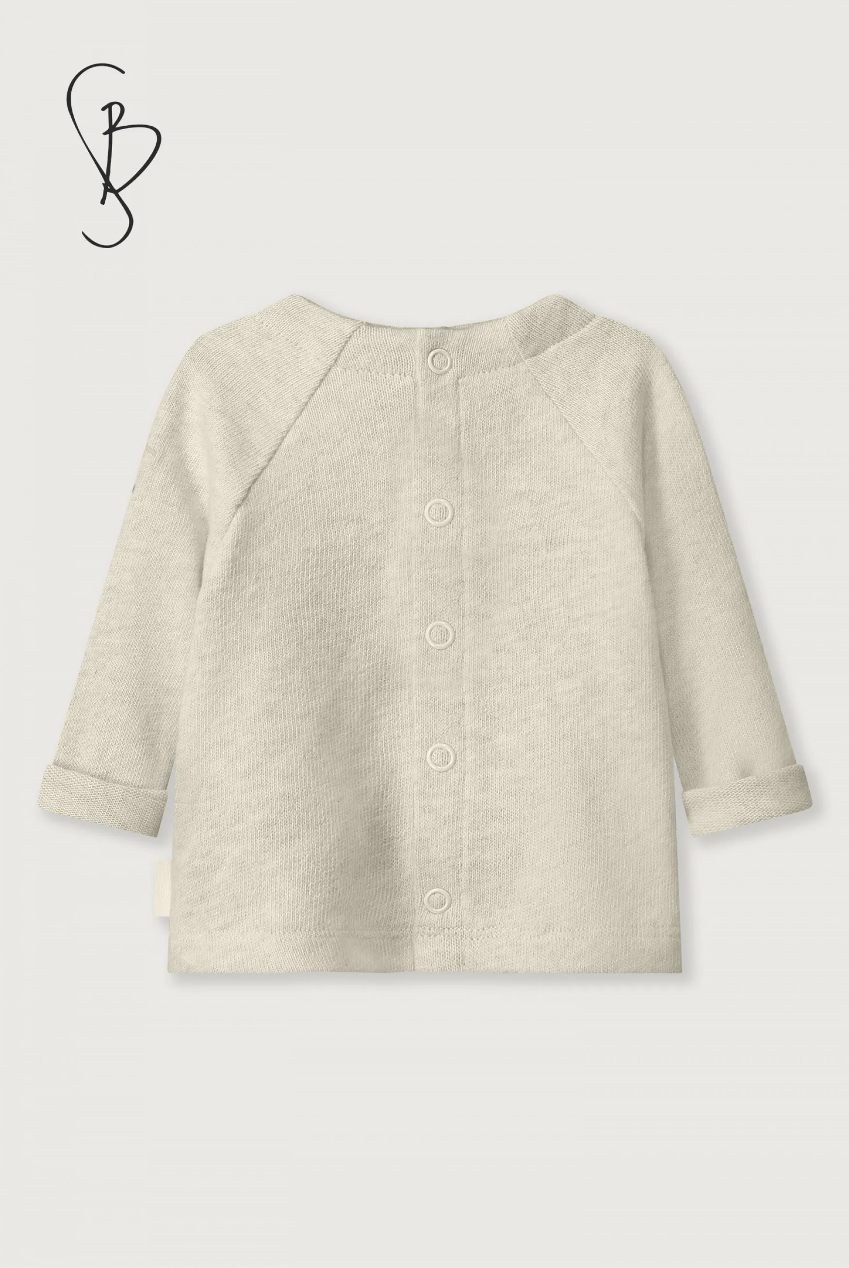 Baby Knitted Jersey Top | Cream Melange
