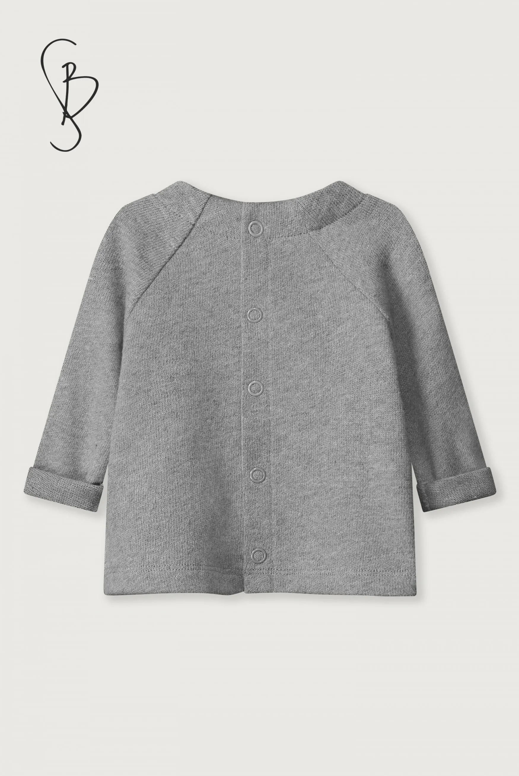 Baby Knitted Jersey Top | Grey Melange
