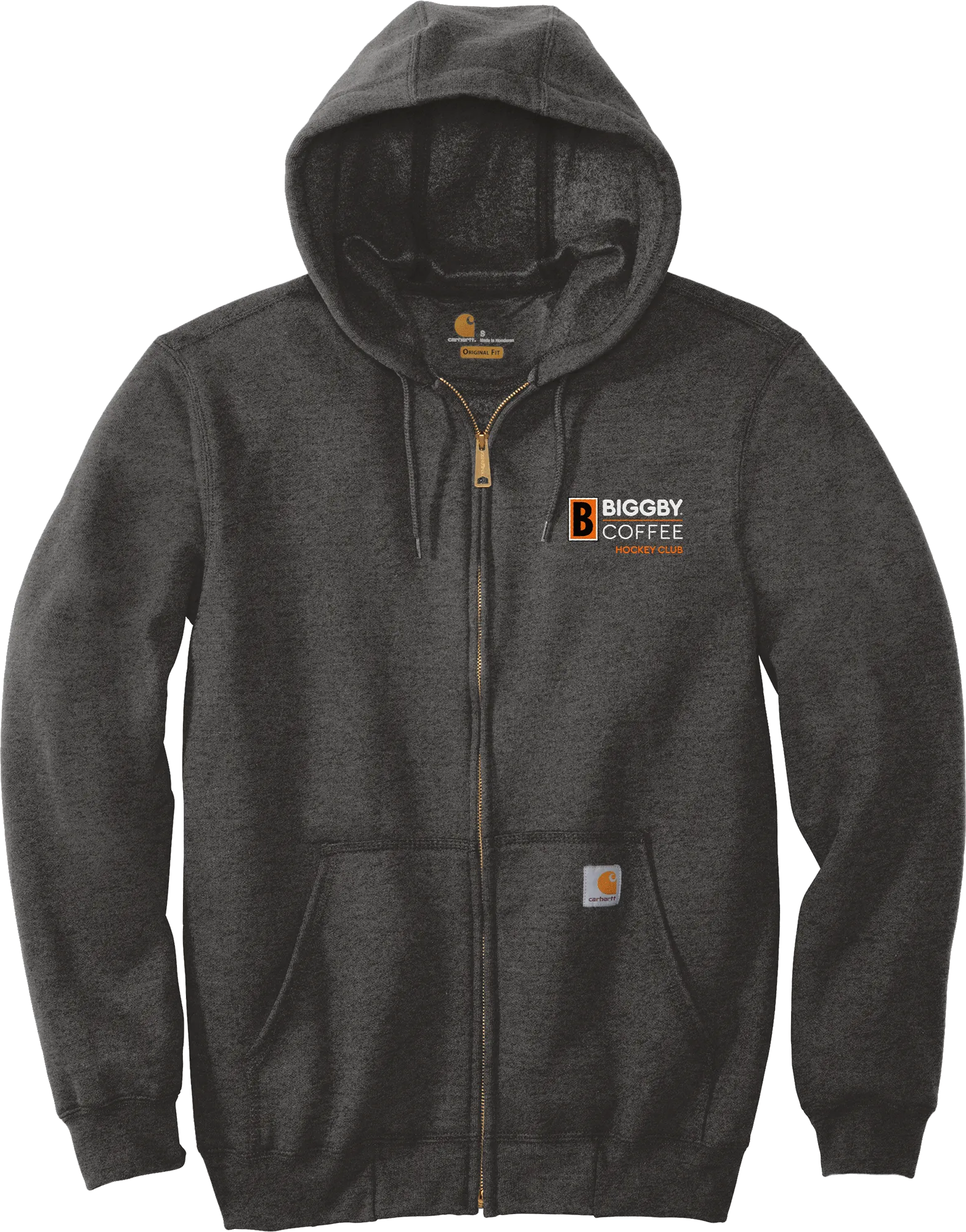 Biggby Coffee Hockey Club Carhartt Midweight Hooded Zip-Front Sweatshirt