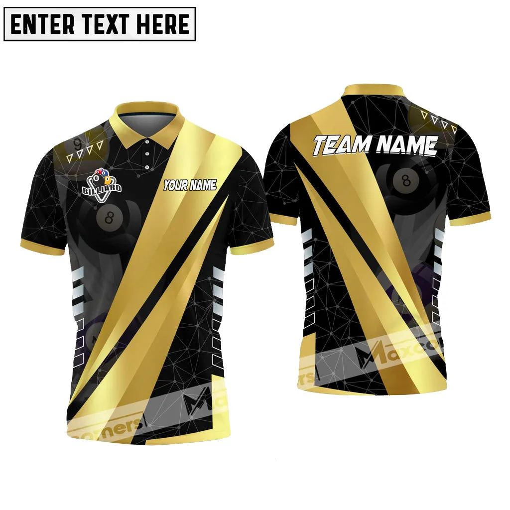 Billiard Ball 8, Ball 9 Sport Jersey Personalized Name, Team Name 3D Polo Shirt, Idea Gift for Billiard Lovers