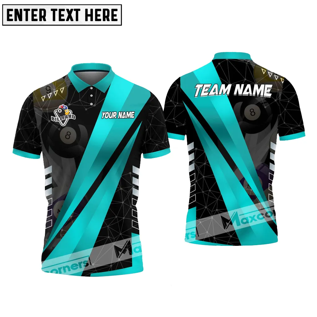 Billiard Ball 8, Ball 9 Sport Jersey Personalized Name, Team Name 3D Polo Shirt, Idea Gift for Billiard Lovers