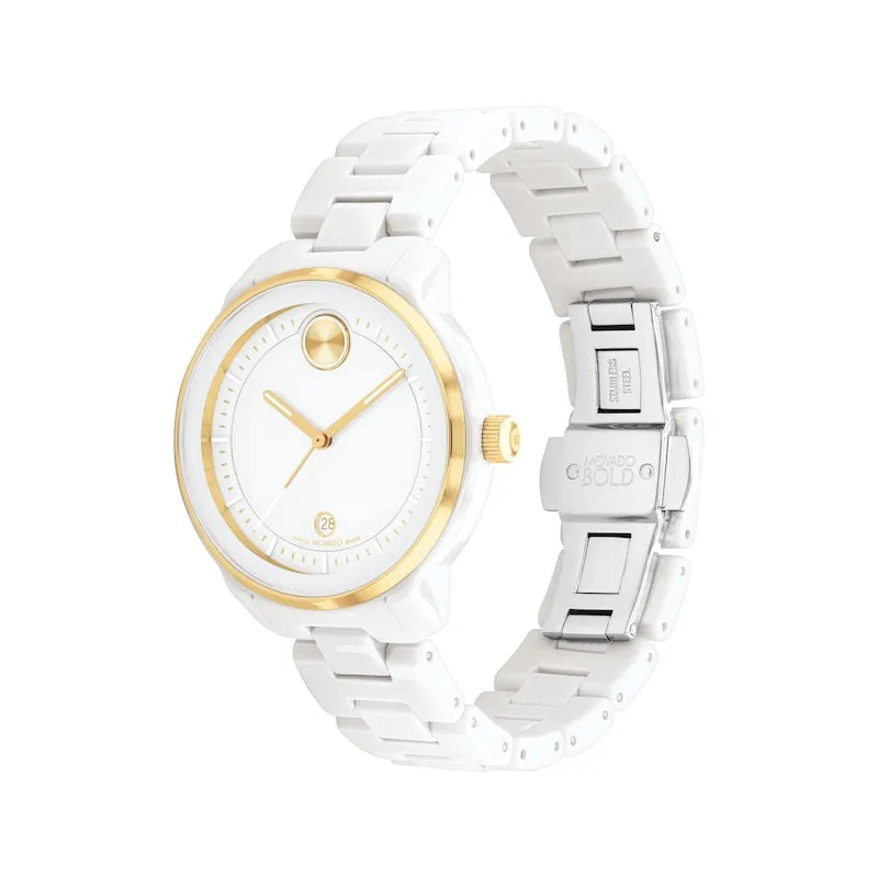 Bold Verso 39MM White Ceramic Watch