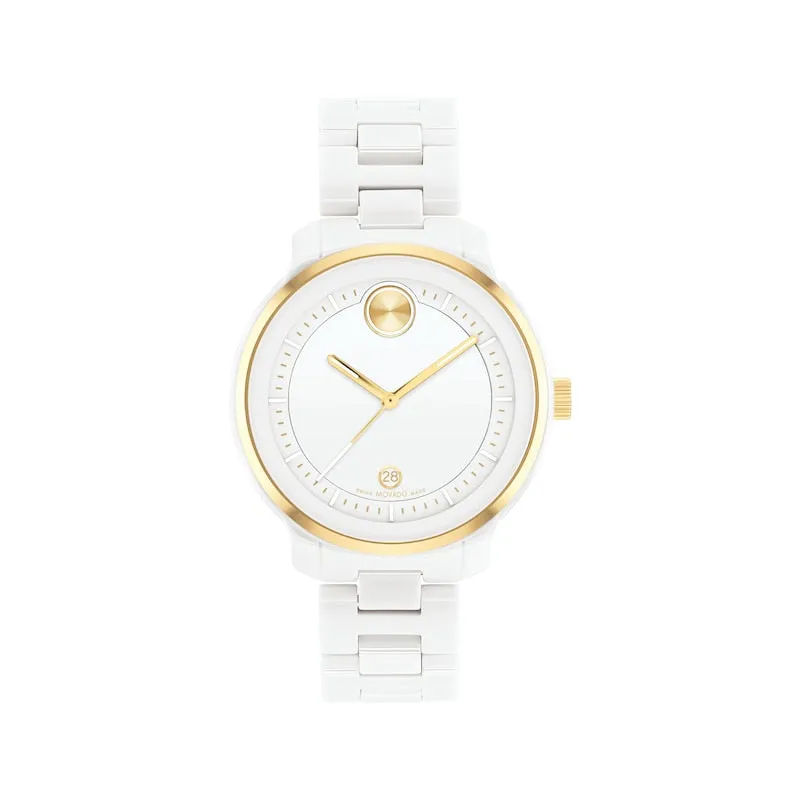 Bold Verso 39MM White Ceramic Watch