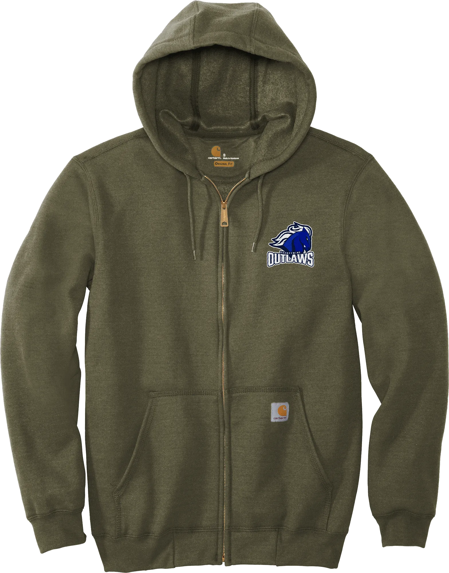 Brandywine Outlaws Carhartt Midweight Hooded Zip-Front Sweatshirt