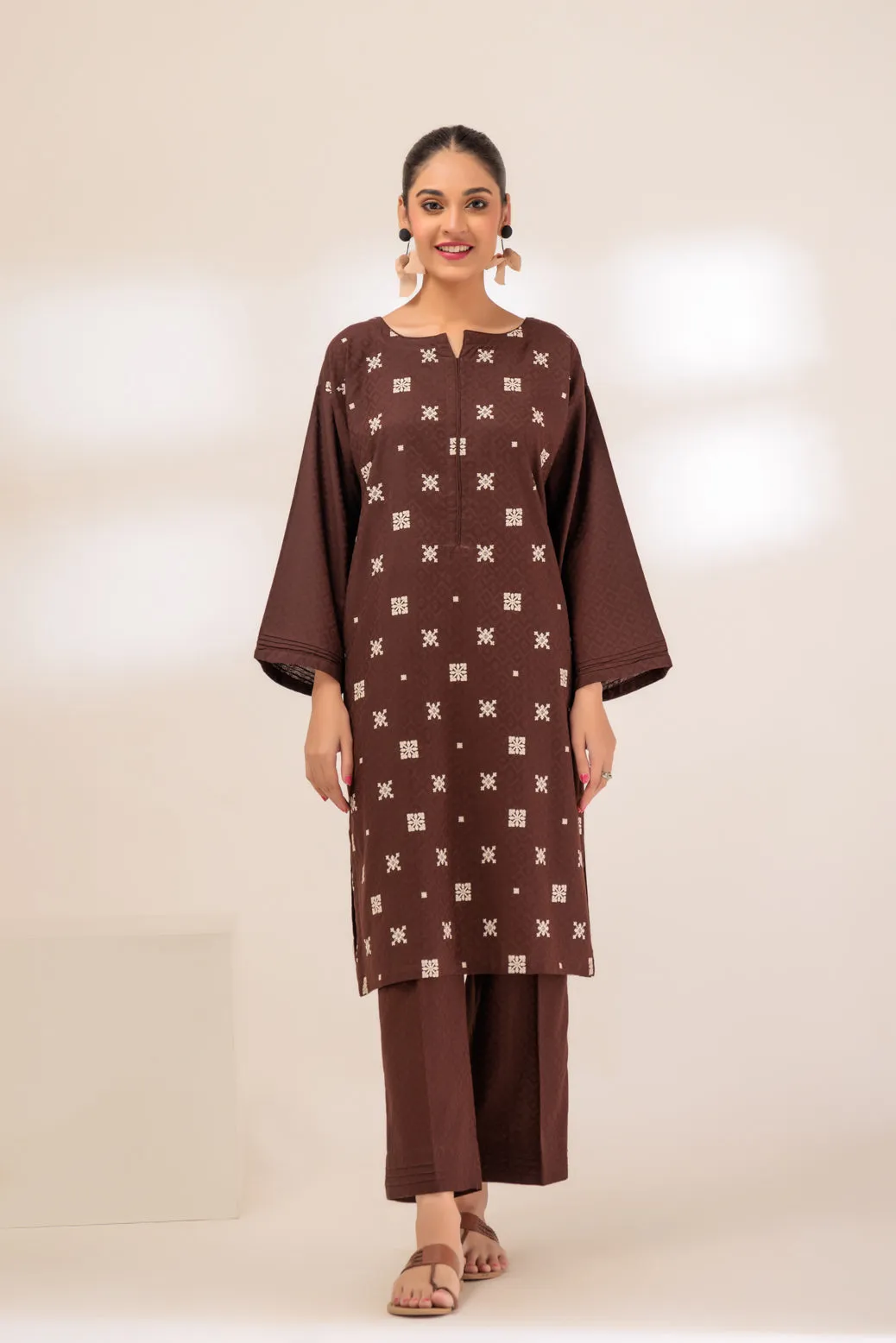 BROWN-JACQUARD-2 PIECE (BSAS232P15)