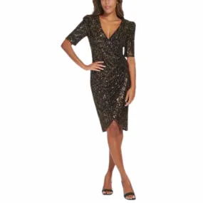 CALVIN KLEIN -  Sequined Mini Sheath Dress