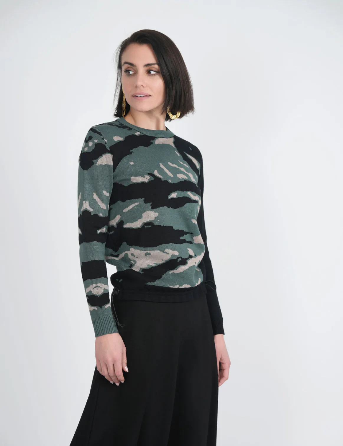 CAMOUFLAGE BUNGEE SWEATER