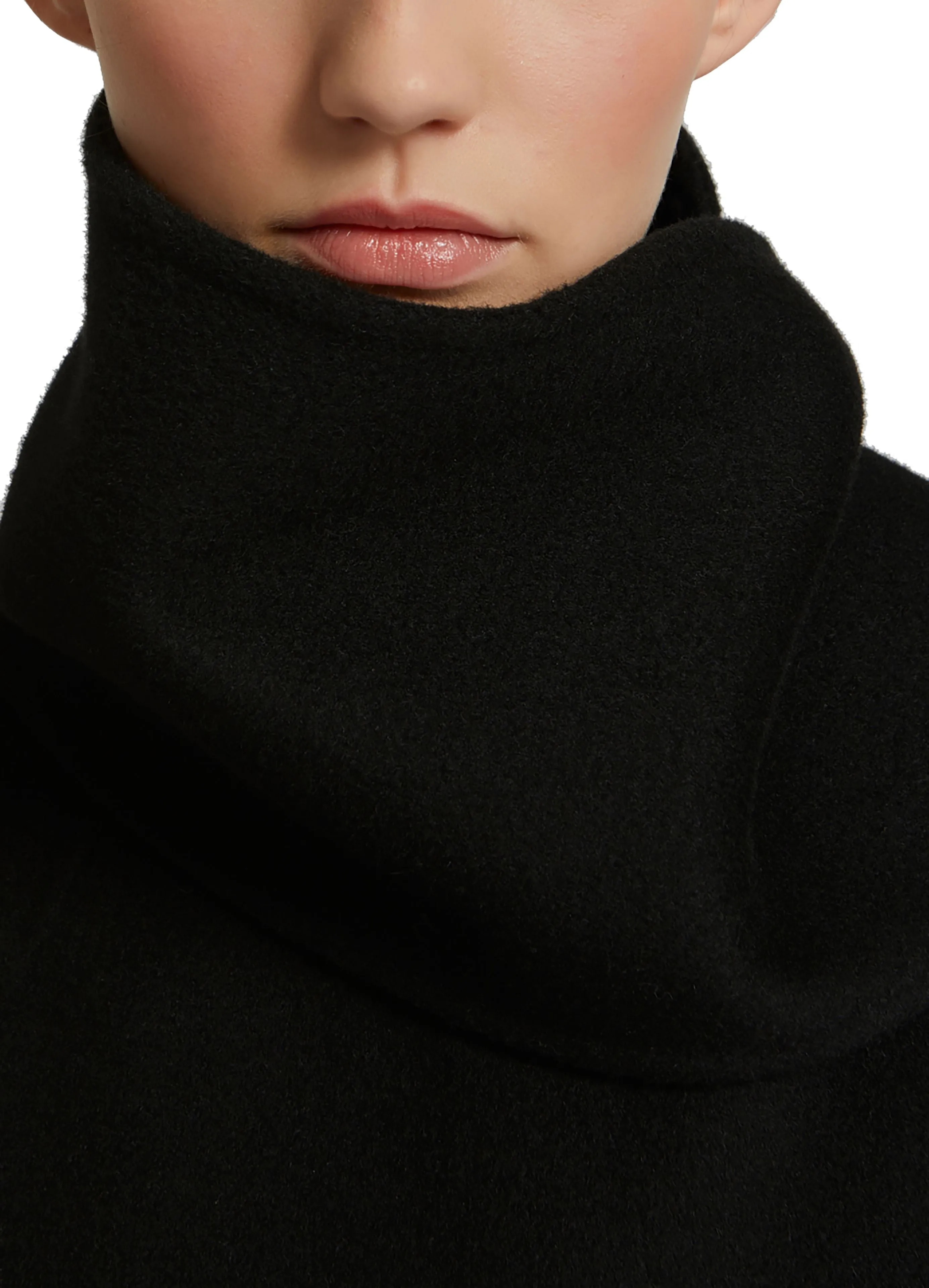 Cashmere wool cape with mink fur
