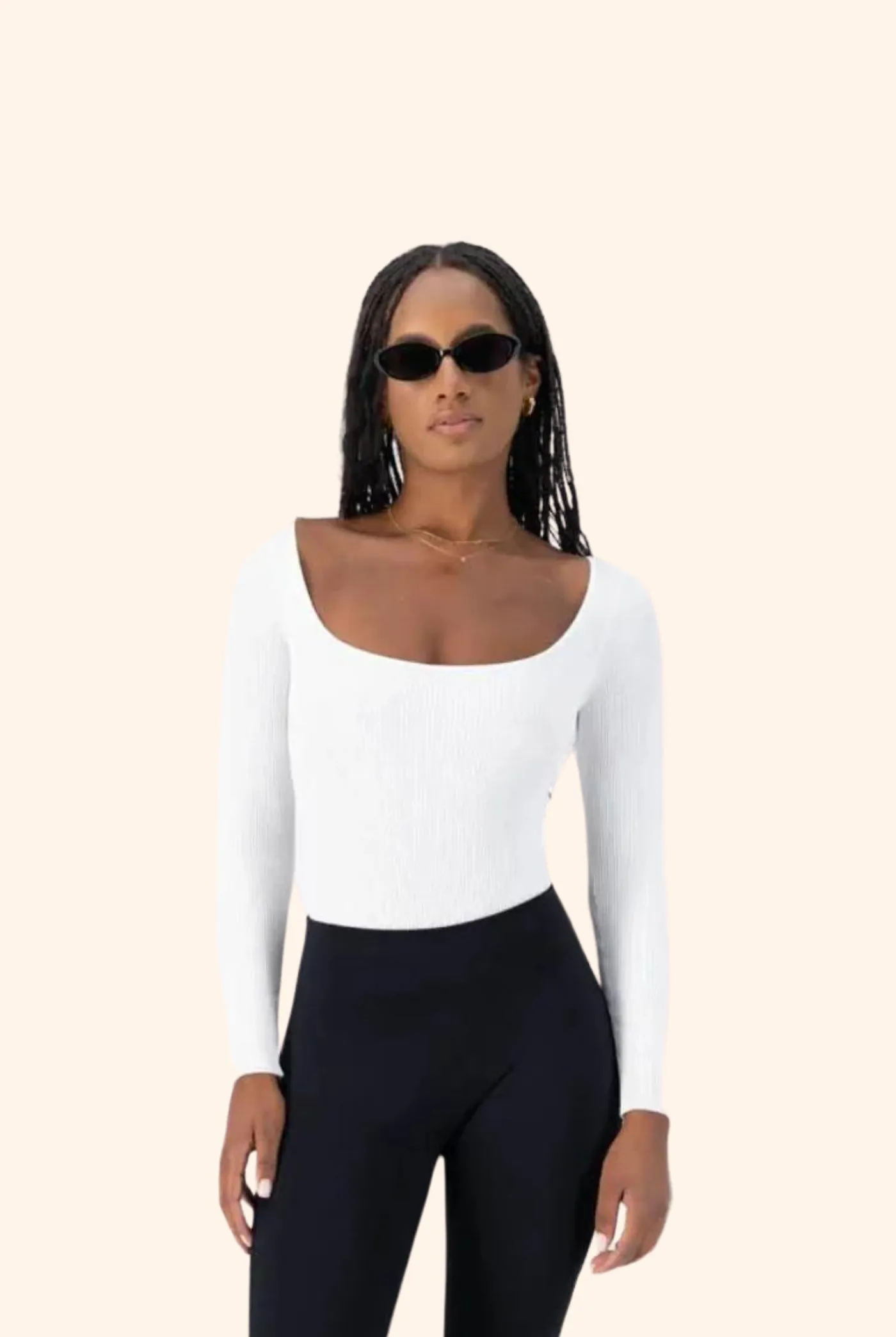 Catania Rib Knit Bodysuit White