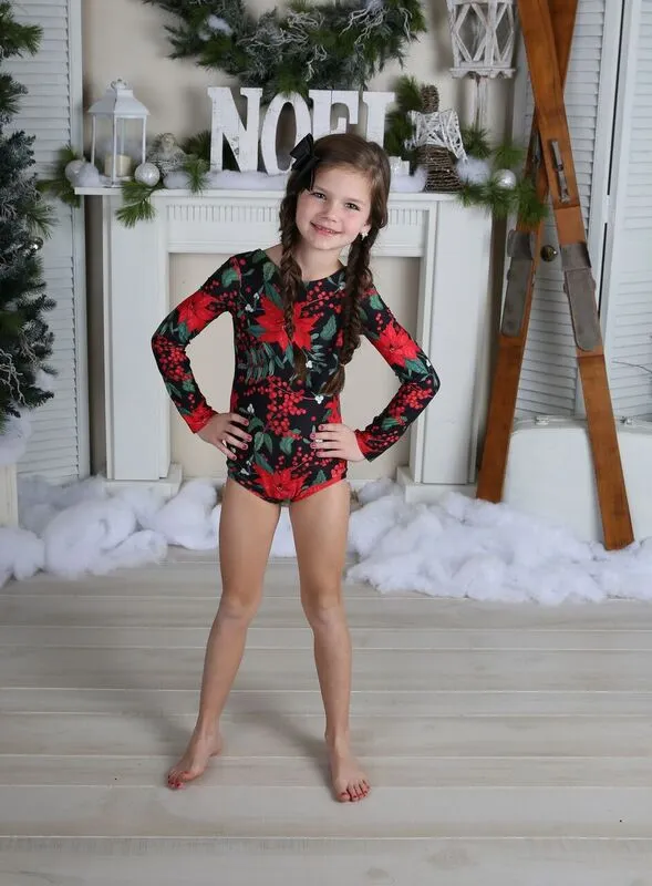 Christmas Poinsettia Leotard