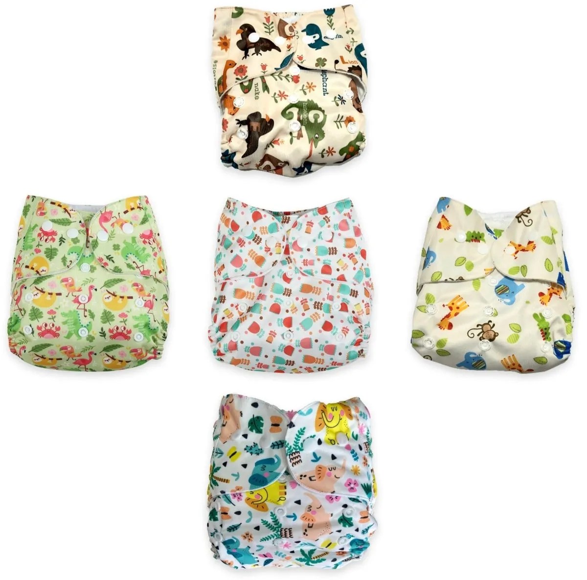 Combo of 5 Reusable Diapers- Option 15