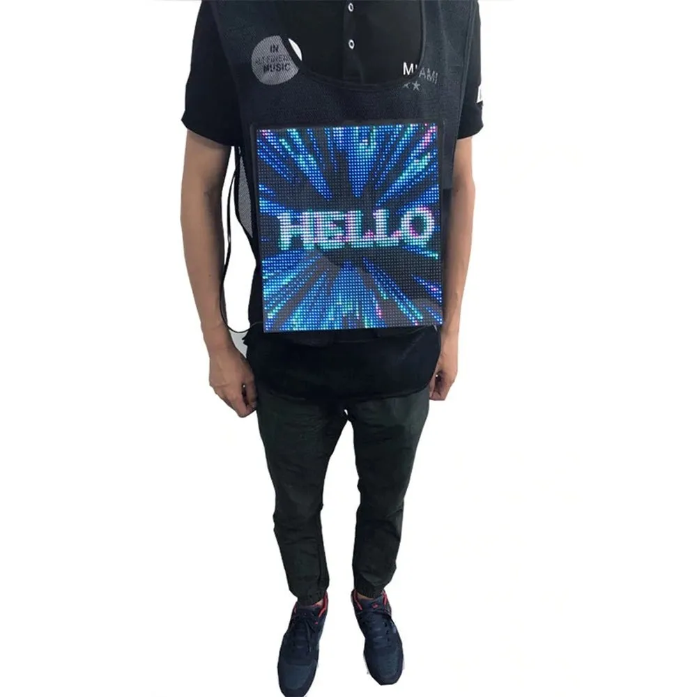 CRONY us-b005 LED display waistcoat Bios led | professional advertising | LED matrix LED screen panel vest | HD advertising board display AD Jacket