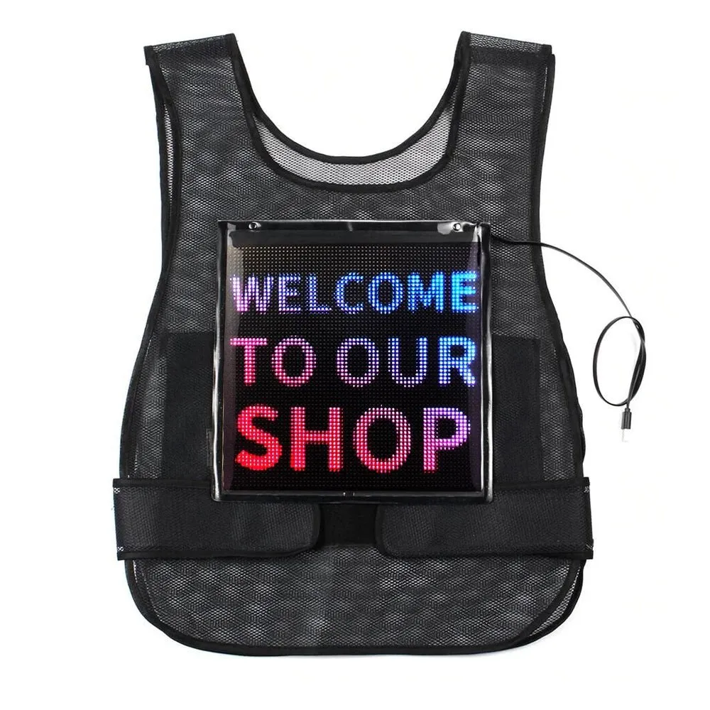 CRONY us-b005 LED display waistcoat Bios led | professional advertising | LED matrix LED screen panel vest | HD advertising board display AD Jacket