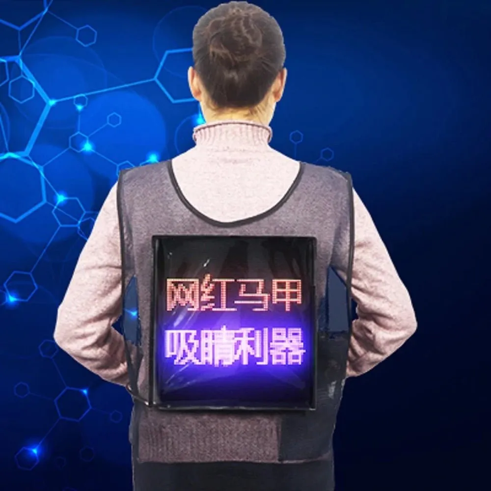 CRONY us-b005 LED display waistcoat Bios led | professional advertising | LED matrix LED screen panel vest | HD advertising board display AD Jacket