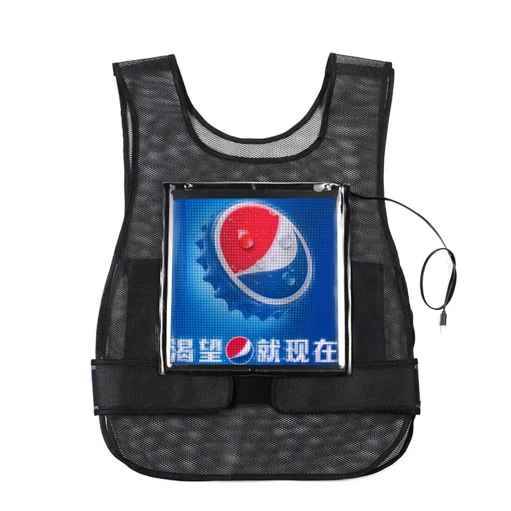 CRONY us-b005 LED display waistcoat Bios led | professional advertising | LED matrix LED screen panel vest | HD advertising board display AD Jacket