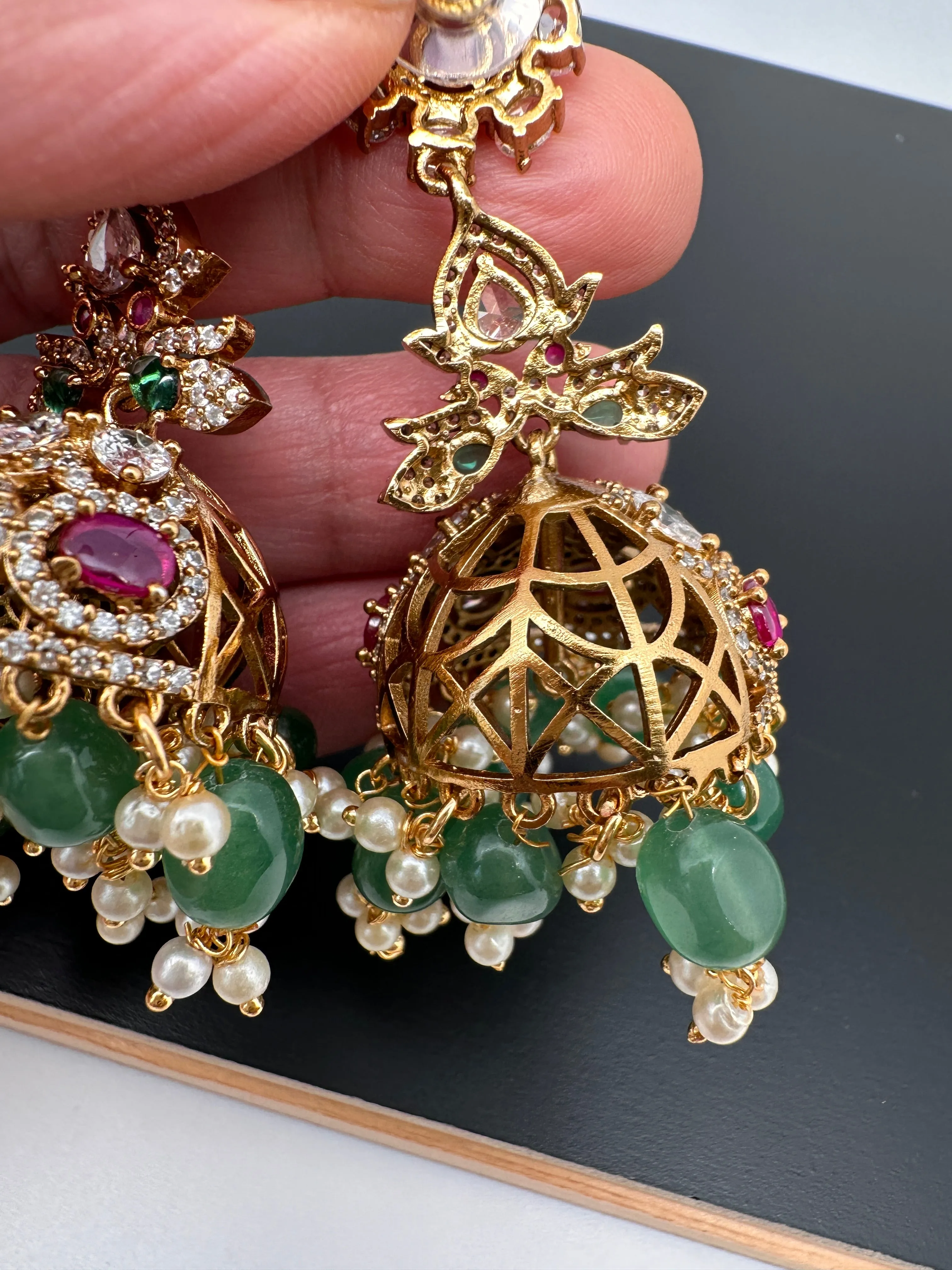 CZ Moissanite AD Jhumkas