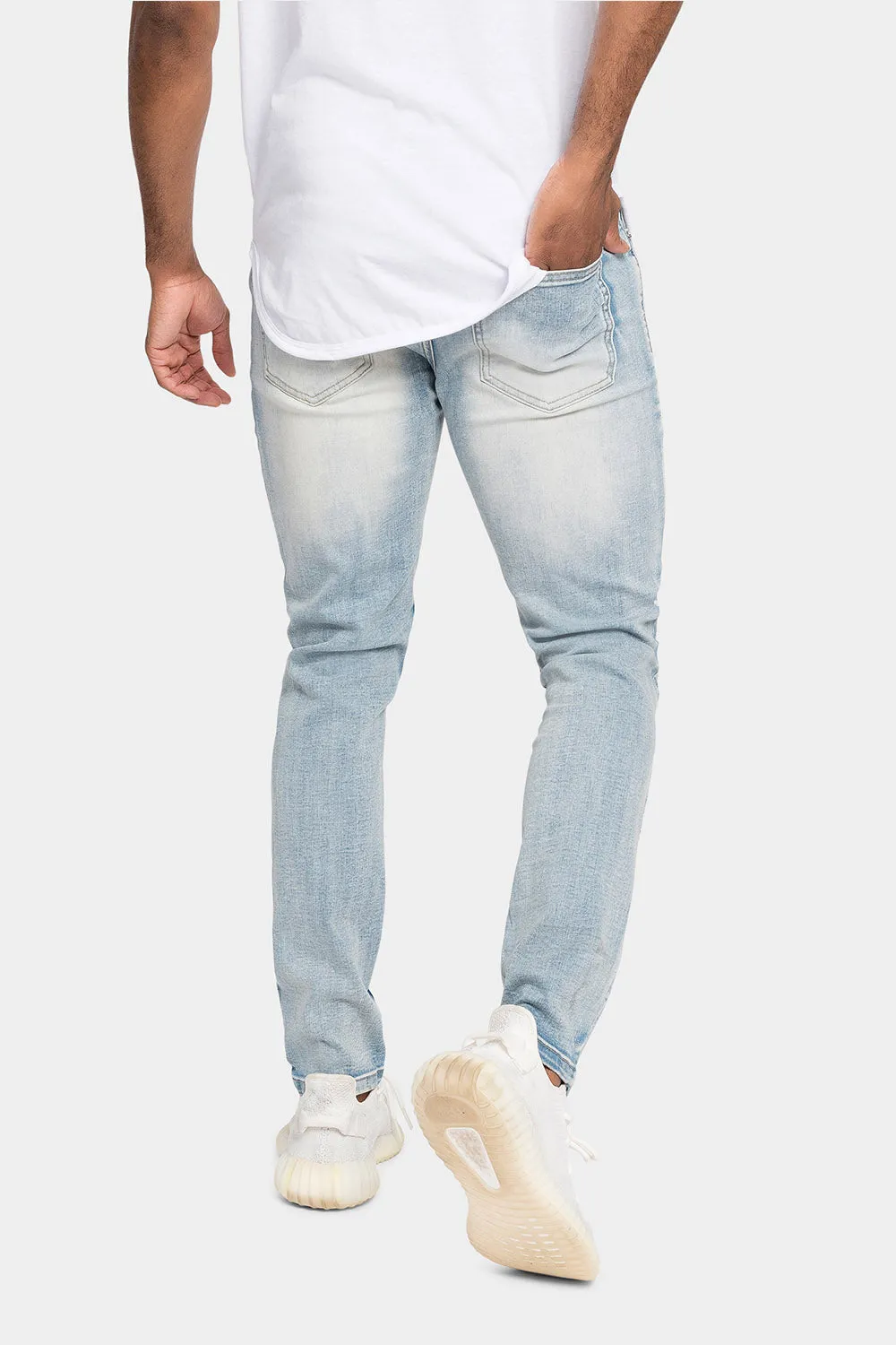 Distressed Patched Super Skinny Jeans