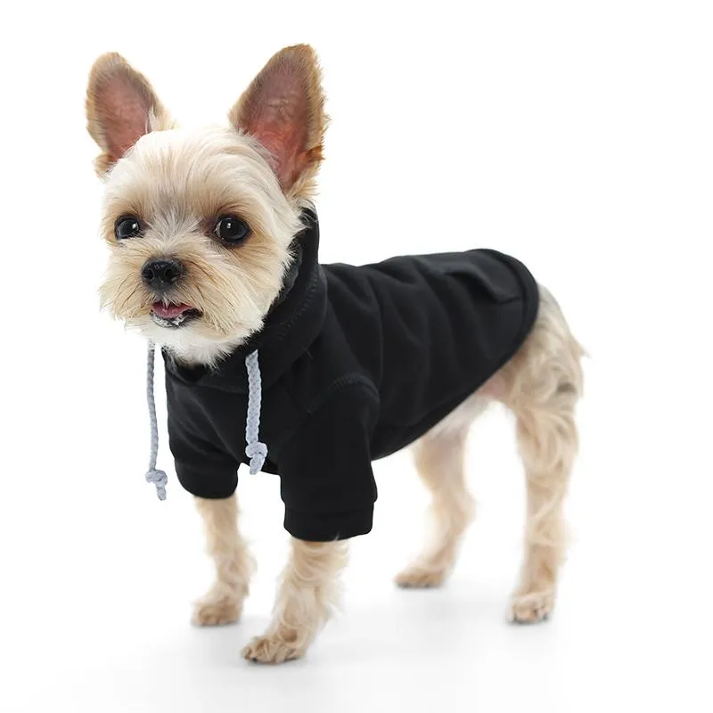 Drawstring Dog Hoodie Black