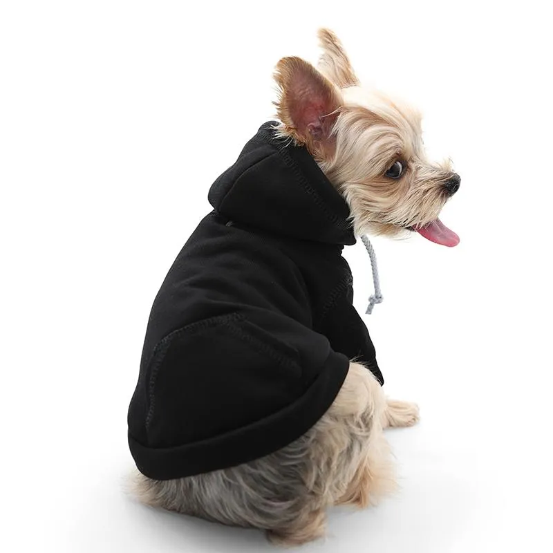 Drawstring Dog Hoodie Black