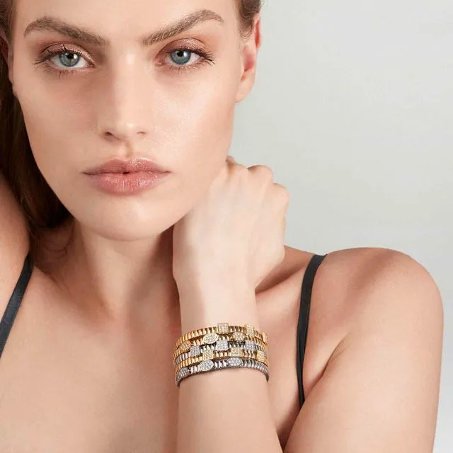 Extension Oval & Stones Bracelet - Silver - 046007/053