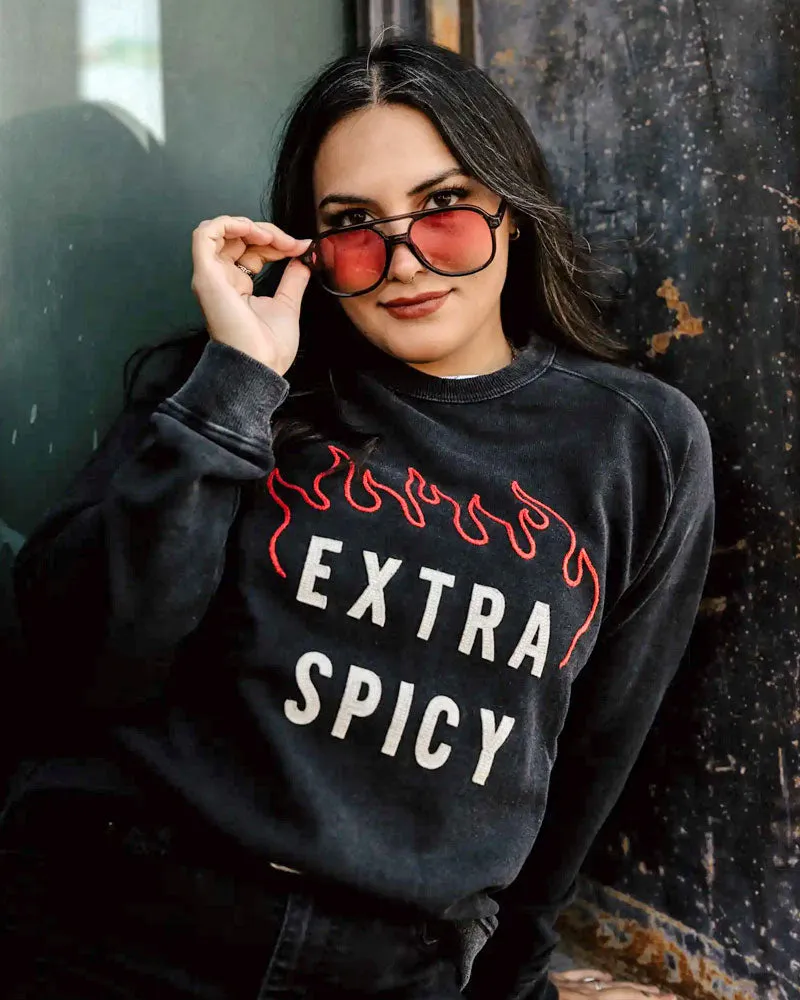 Extra Spicy Chainstitched Crewneck Unisex Sweatshirt