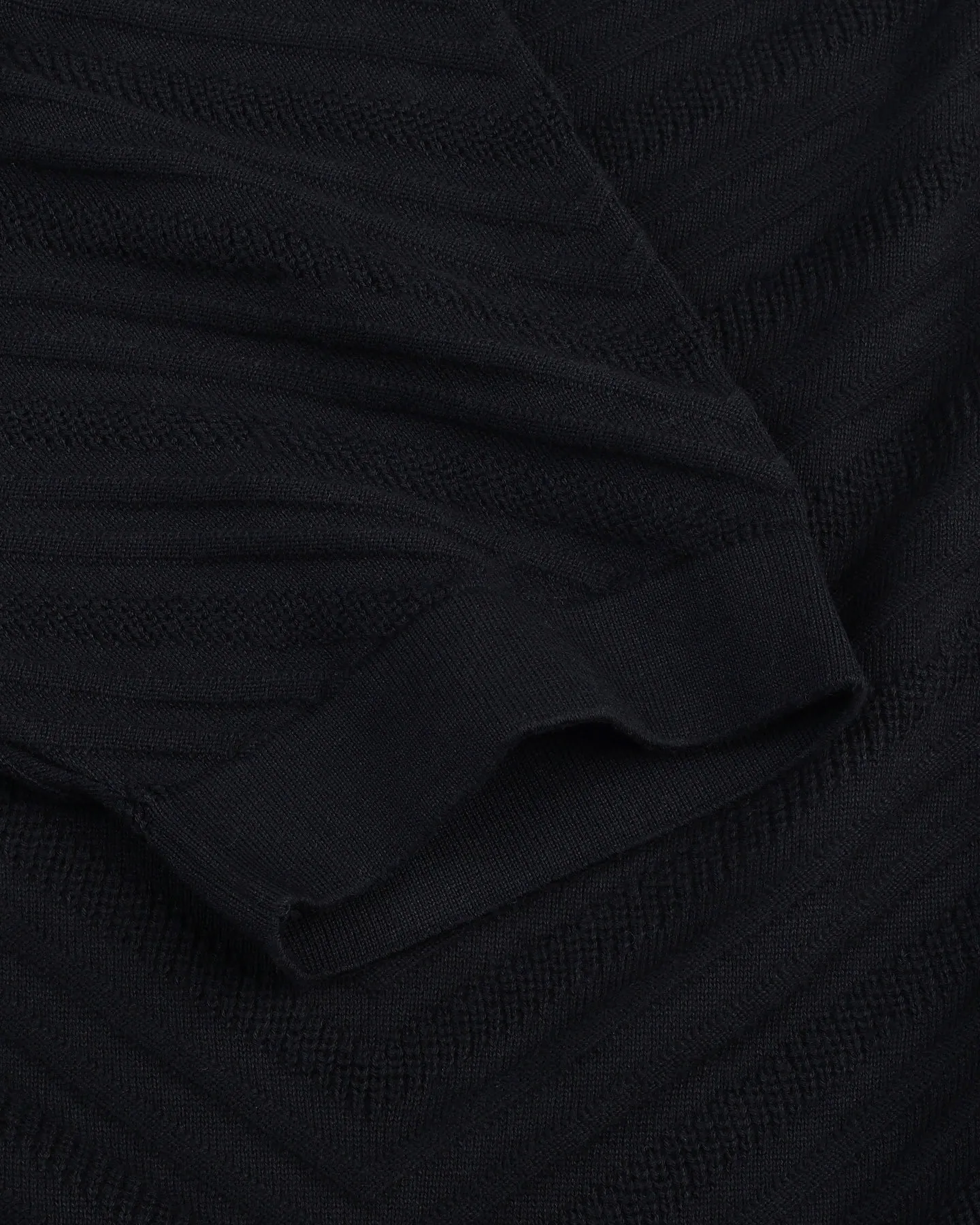 Ferrara Midnight Black Knitted Cotton Polo T-Shirt