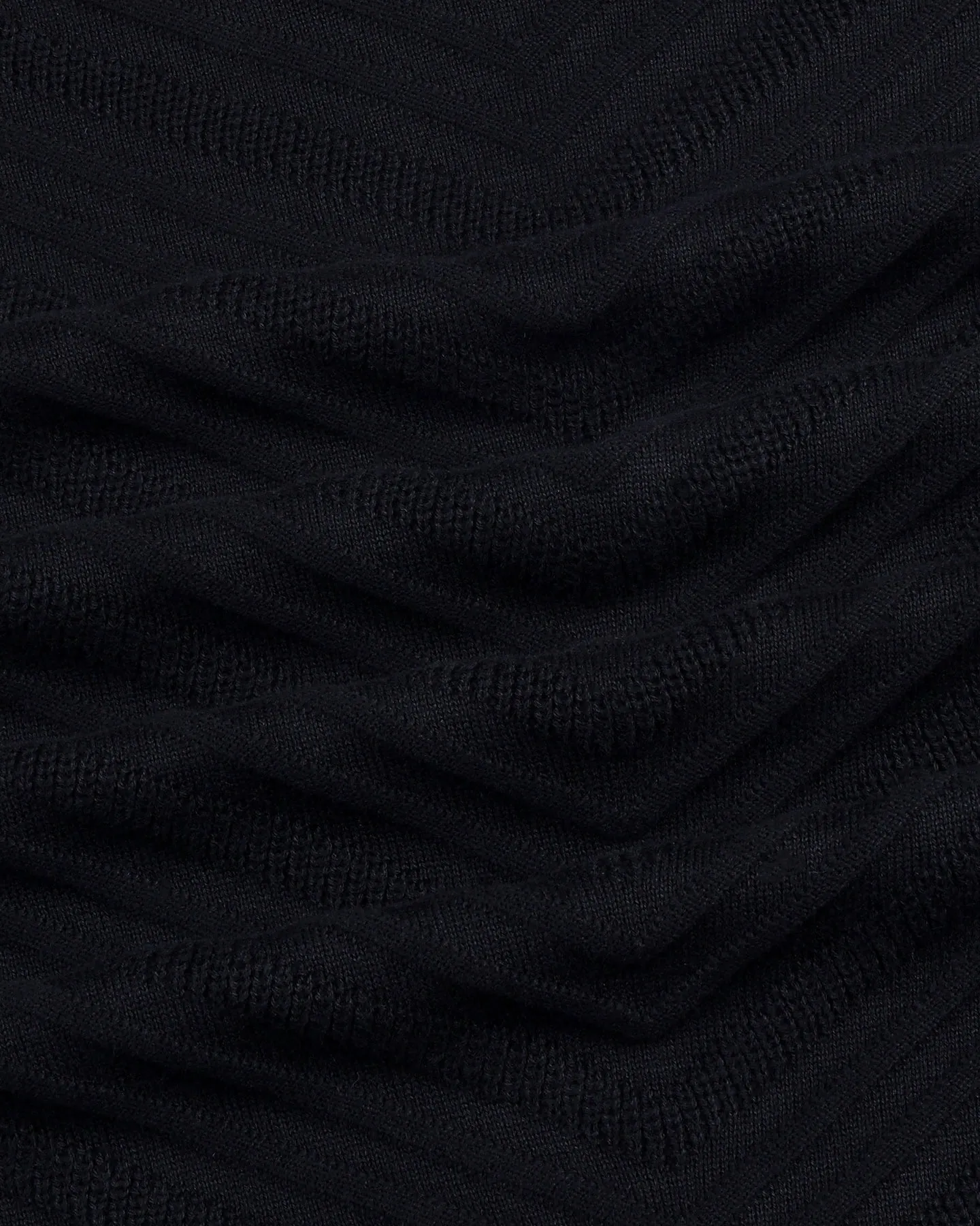 Ferrara Midnight Black Knitted Cotton Polo T-Shirt