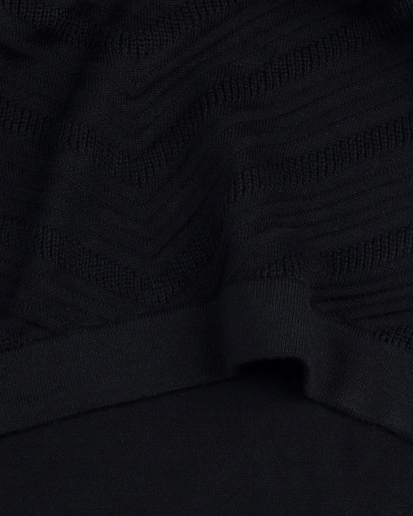 Ferrara Midnight Black Knitted Cotton Polo T-Shirt
