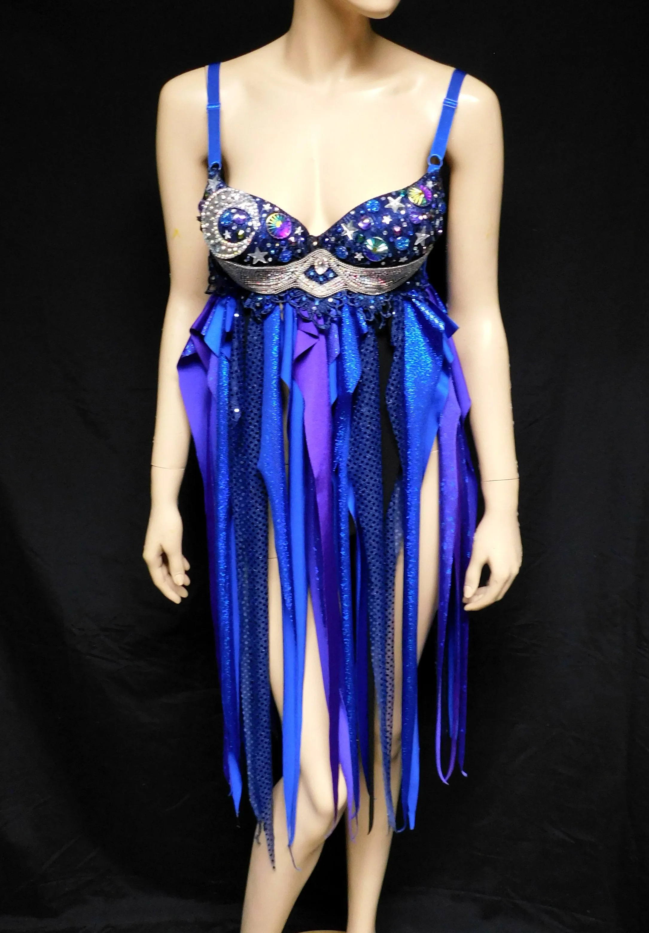 Galaxy Moon Baby Doll Rave Bra Dress