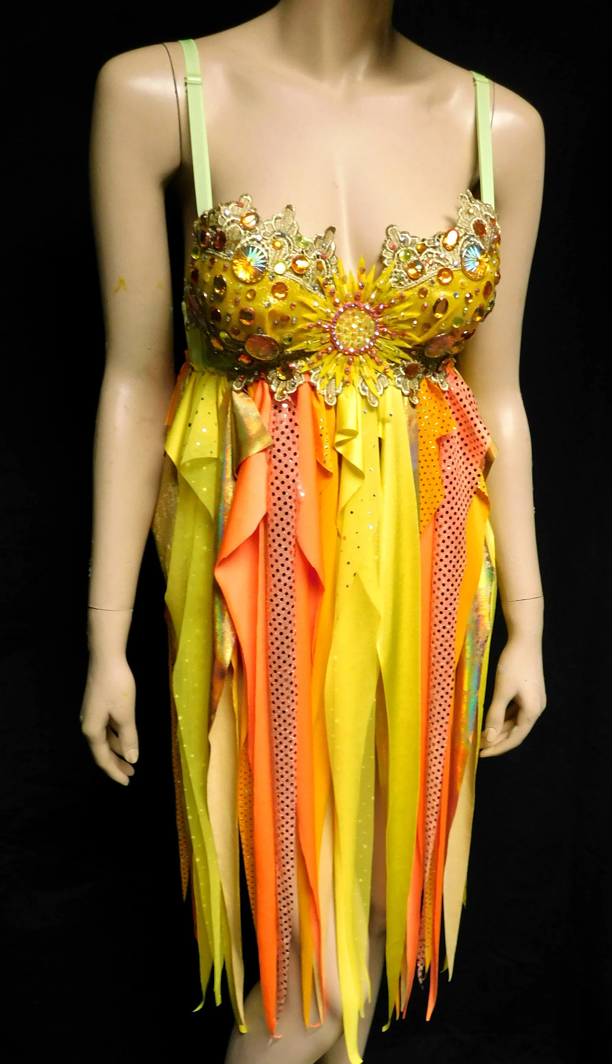 Galaxy Sun Baby Doll Rave Bra Dress