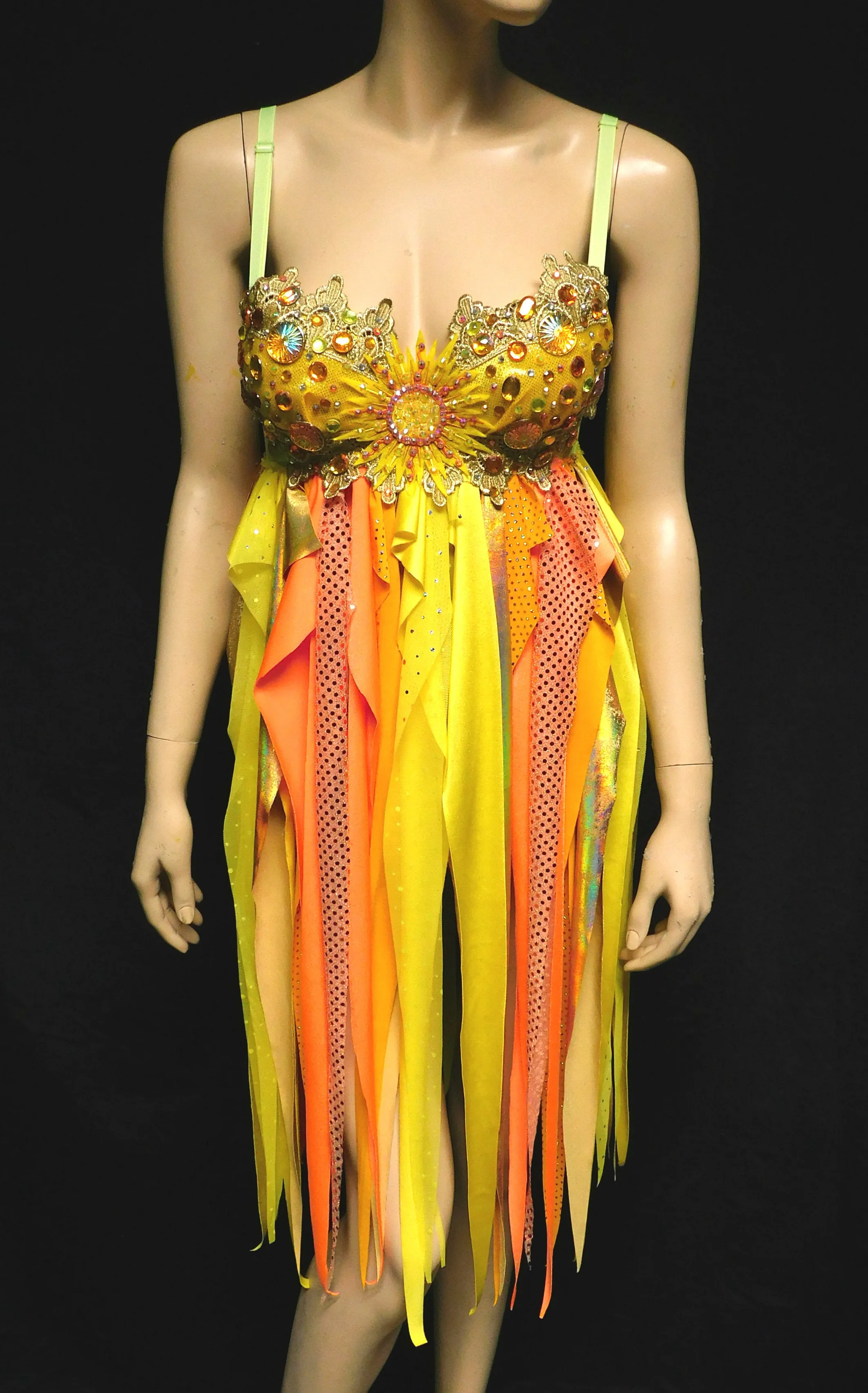 Galaxy Sun Baby Doll Rave Bra Dress