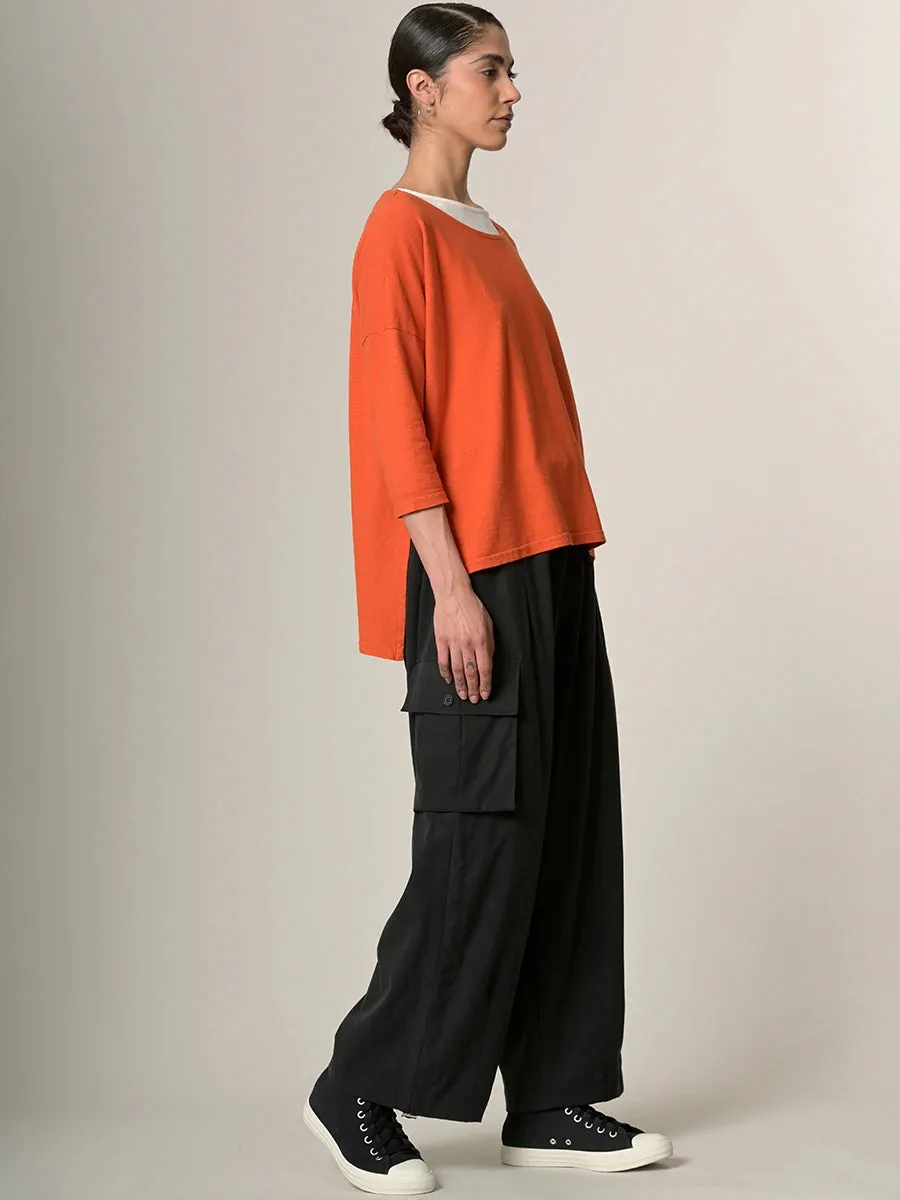 Heavyweight Hemp Organic Cotton Cropped Sleeve T-Shirt