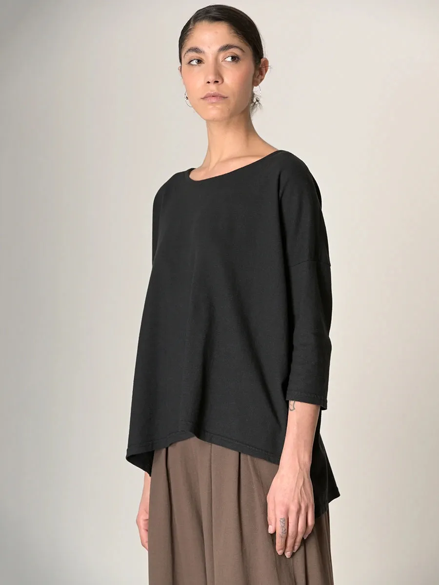 Heavyweight Hemp Organic Cotton Cropped Sleeve T-Shirt
