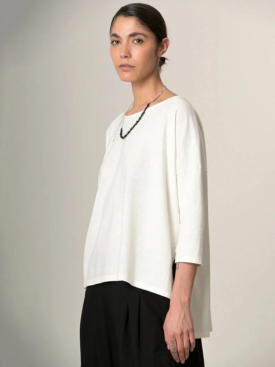 Heavyweight Hemp Organic Cotton Cropped Sleeve T-Shirt
