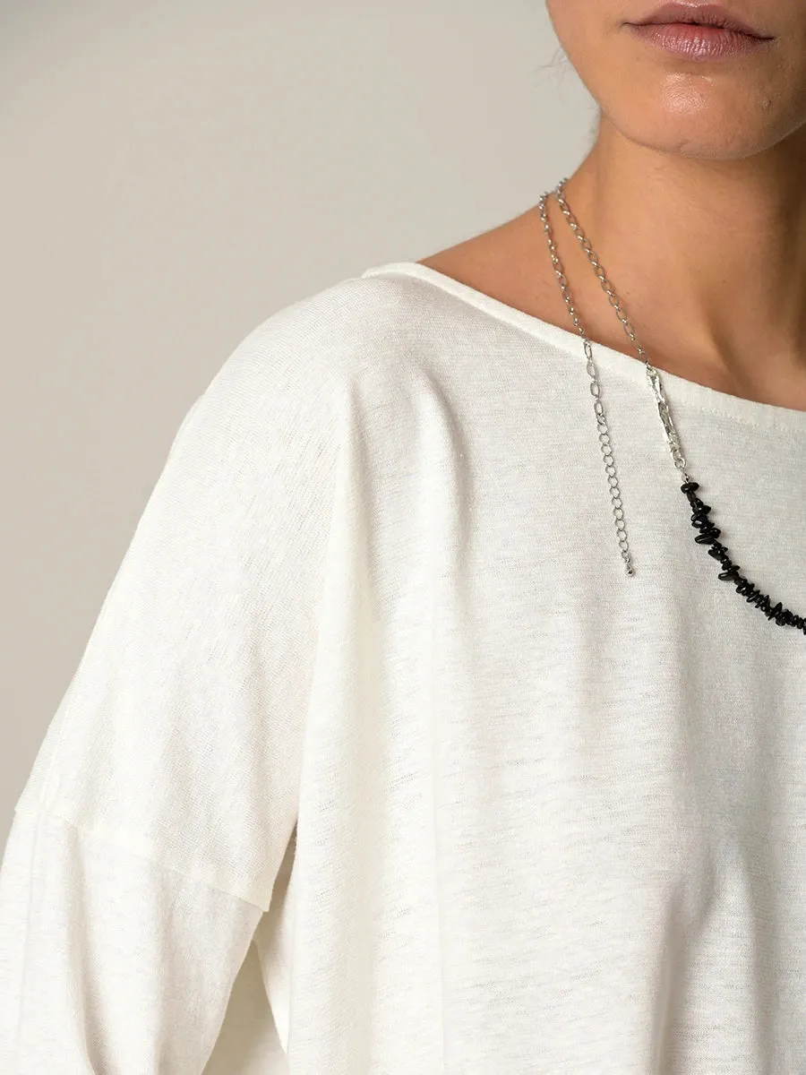 Heavyweight Hemp Organic Cotton Cropped Sleeve T-Shirt