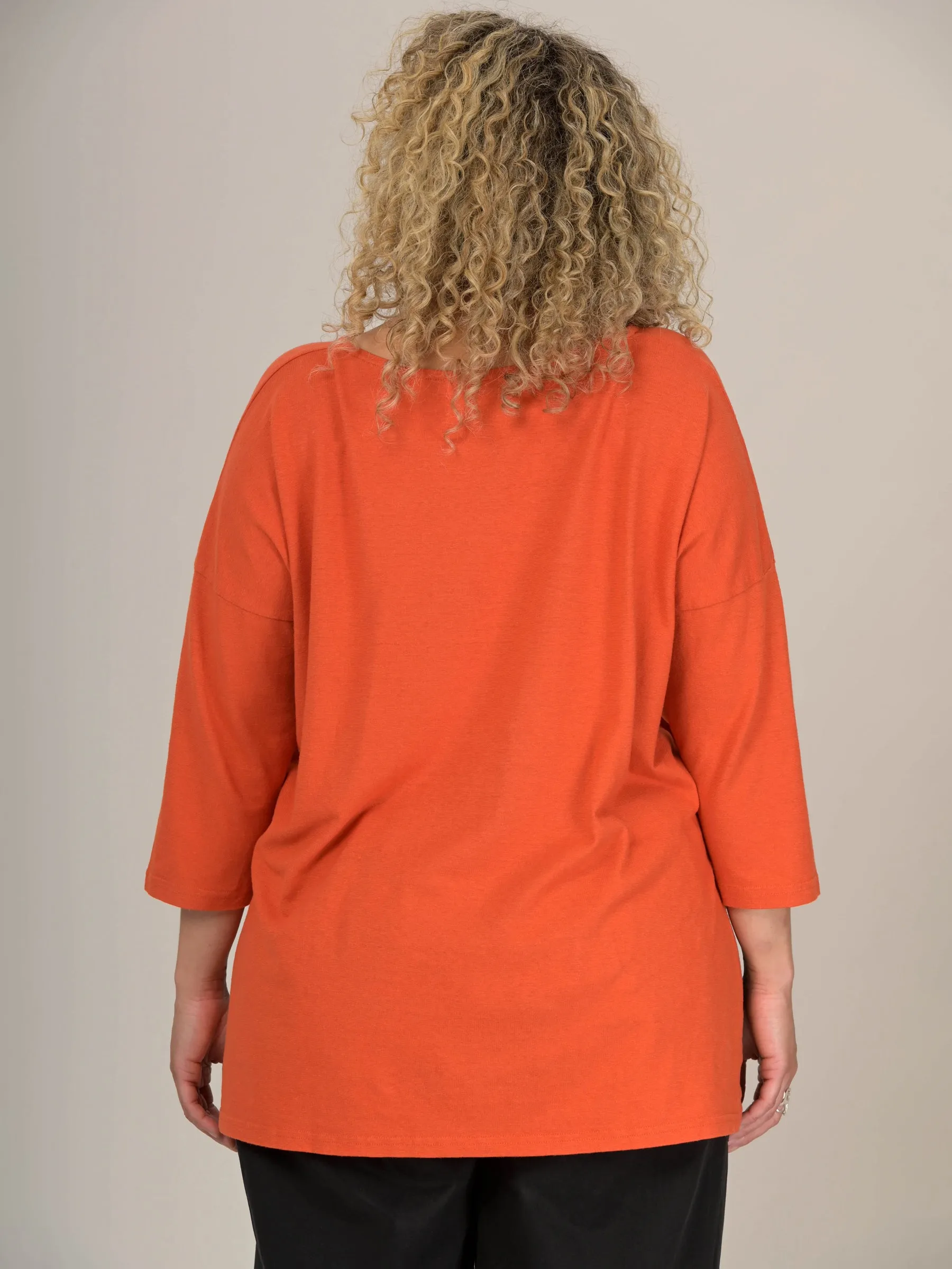 Heavyweight Hemp Organic Cotton Cropped Sleeve T-Shirt