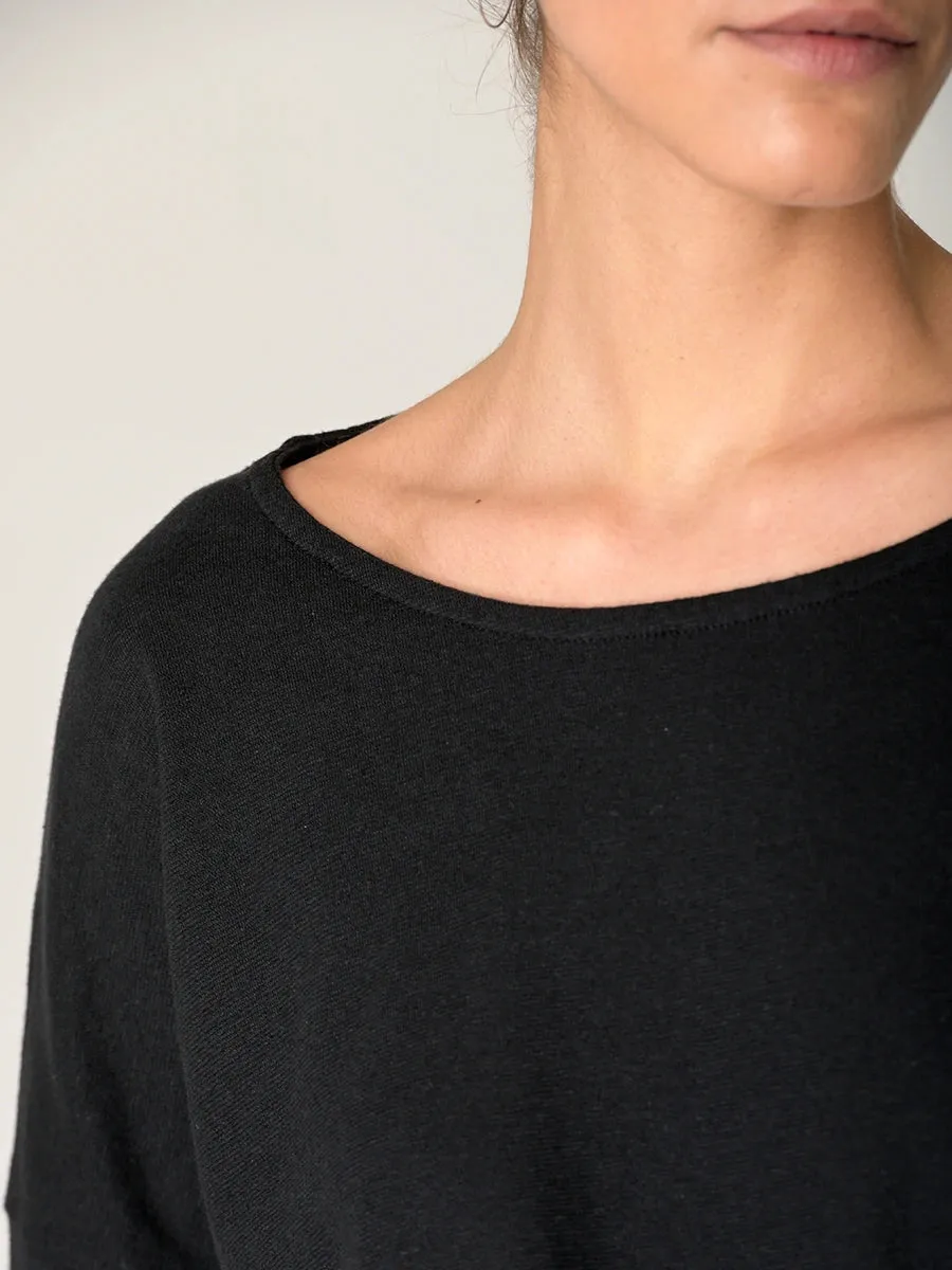 Heavyweight Hemp Organic Cotton Cropped Sleeve T-Shirt