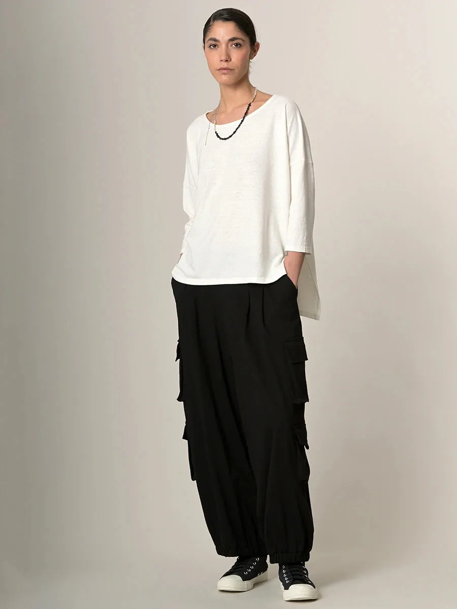Heavyweight Hemp Organic Cotton Cropped Sleeve T-Shirt