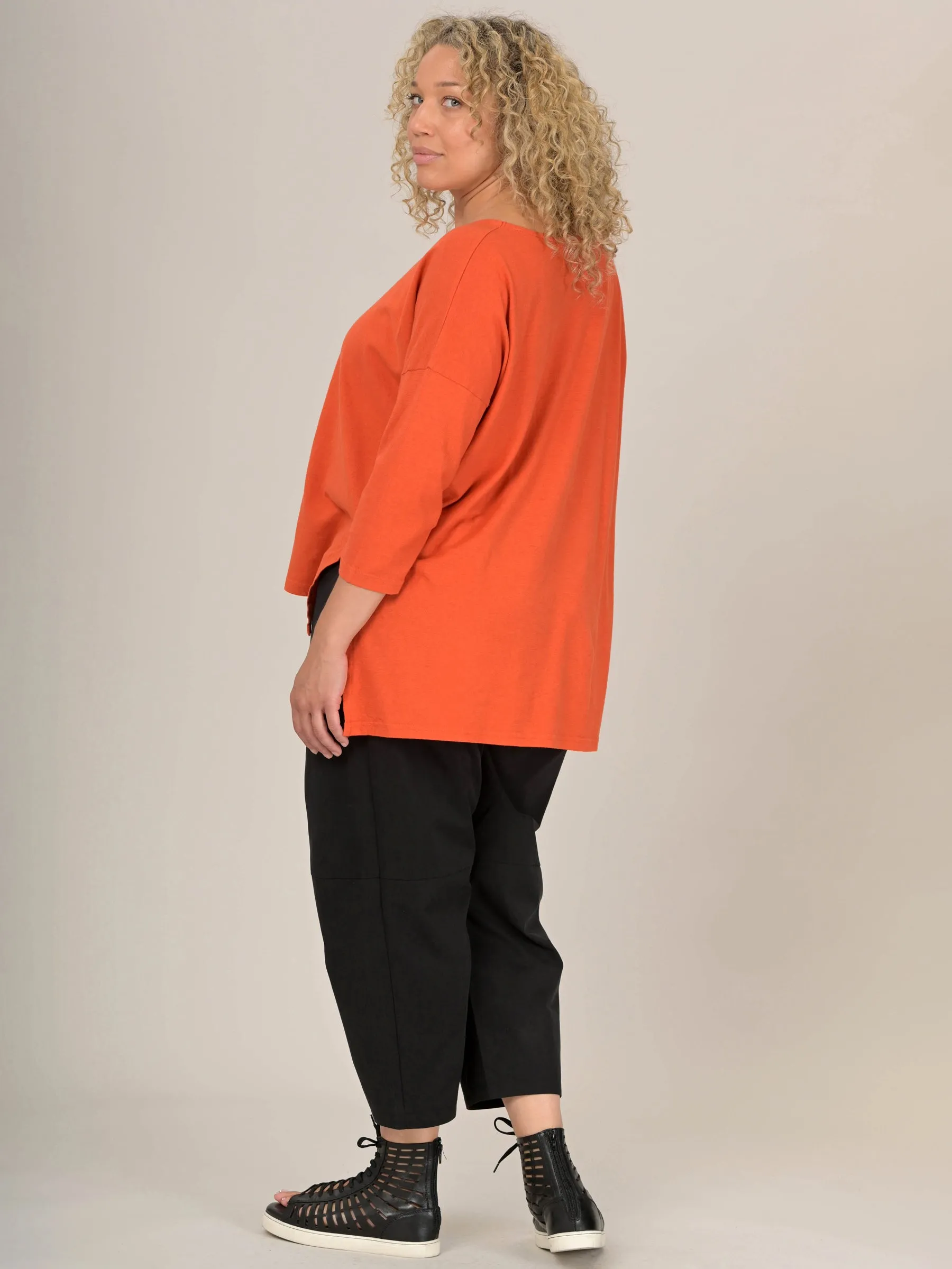 Heavyweight Hemp Organic Cotton Cropped Sleeve T-Shirt