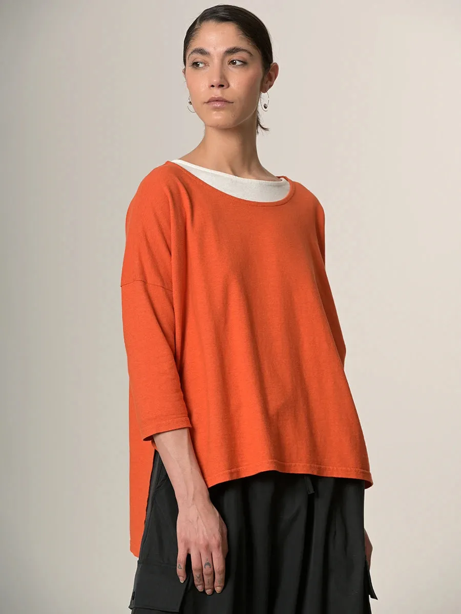 Heavyweight Hemp Organic Cotton Cropped Sleeve T-Shirt