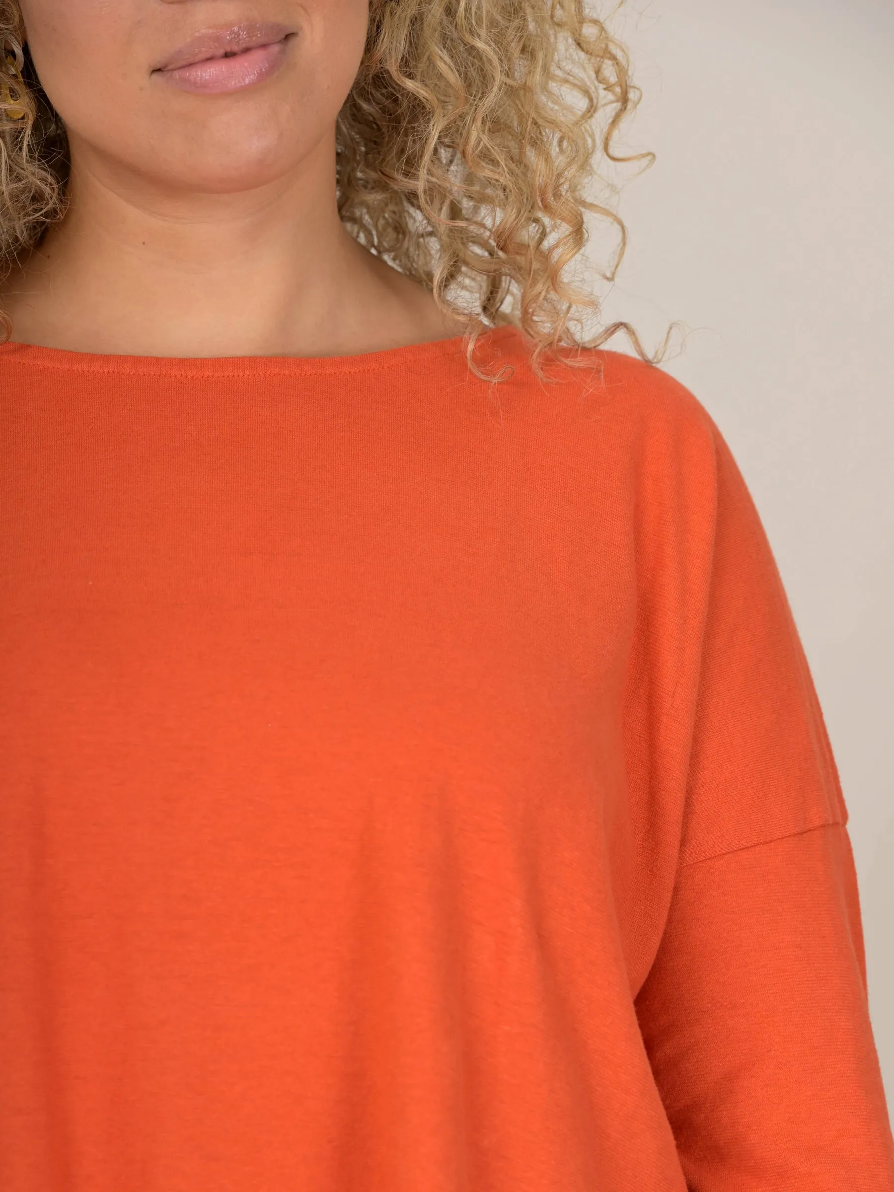 Heavyweight Hemp Organic Cotton Cropped Sleeve T-Shirt